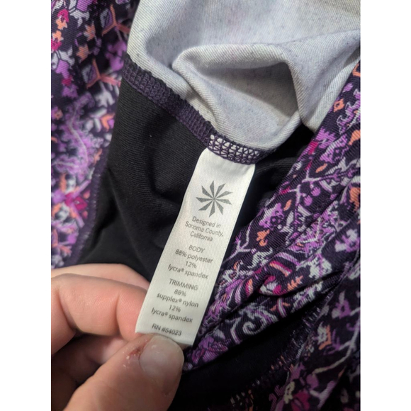 Athleta Chaturanga Patterned Crop Leggings Small Tall - Picture 4 of 10